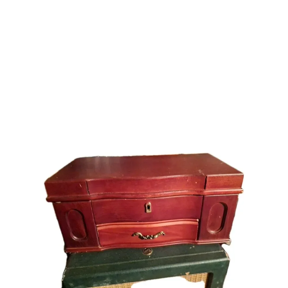 Cherrywood Velvet Interior Jewelery Box with Mirror and Drawer